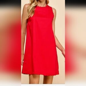 TCEC Red Sleeveless Mini Shift Dress